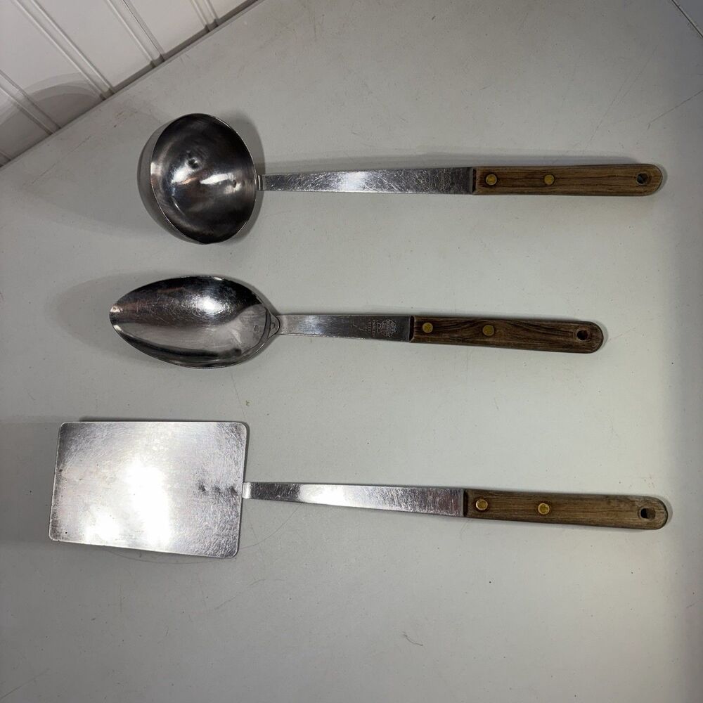VTG Marcrest Stainless Steel Wooden Handle Kitchen Utensils Made in USA